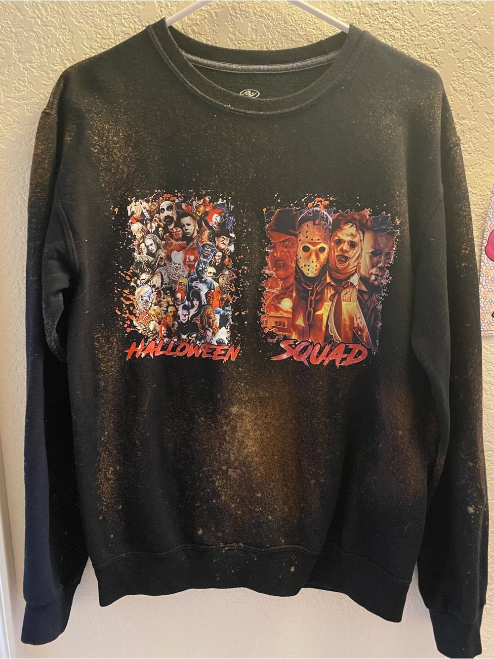 Halloween Squad Graphic Crewneck Sweater - Black